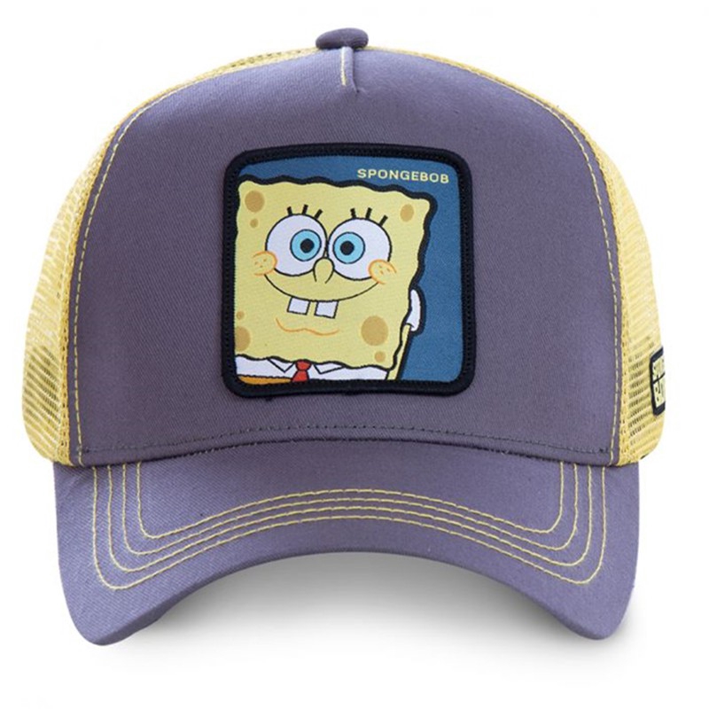 Topi Baseball Adjustable Bahan Katun Mesh Motif Spongebob Patrick Untuk Pria Dan Wanita