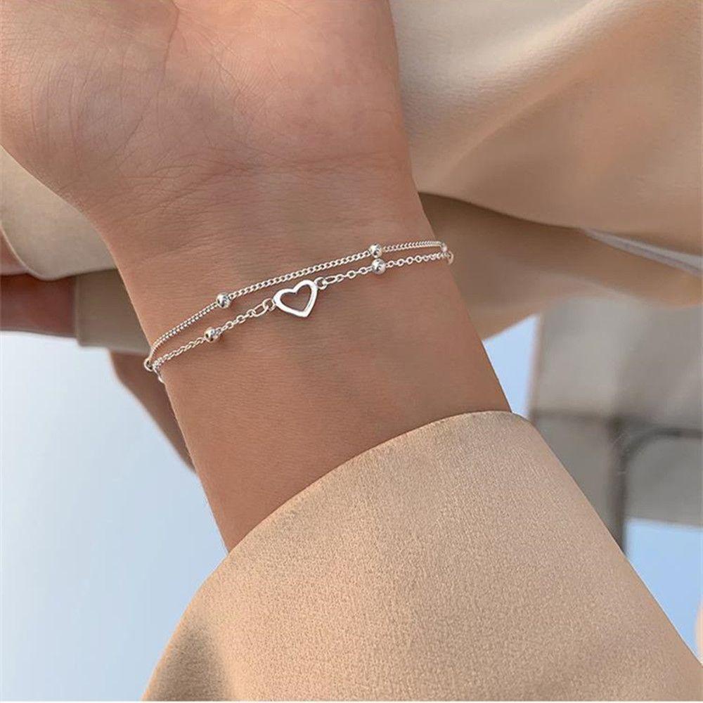 Solighter Wanita Gadis Gelang Pesta Pernikahan Elegan Bangle Link Rantai925 Sterling Silver