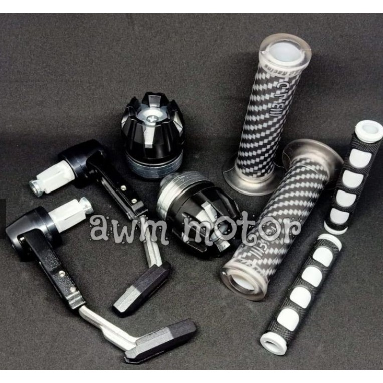 Paket Acc Motor Proguard + Handgrip Carbon + Karet Handle + Jalu As Naga Paket 4 item Universal