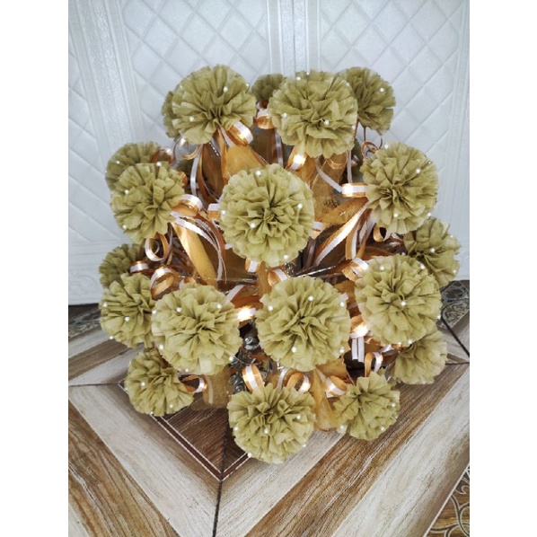 (15pcs)bunga telur pompom /pokok telok/bunga telur/kembang telur/aqiqah/khataman