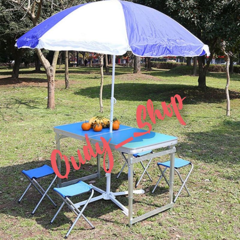 Meja Kursi Lipat Portable Table Chair Set Camping