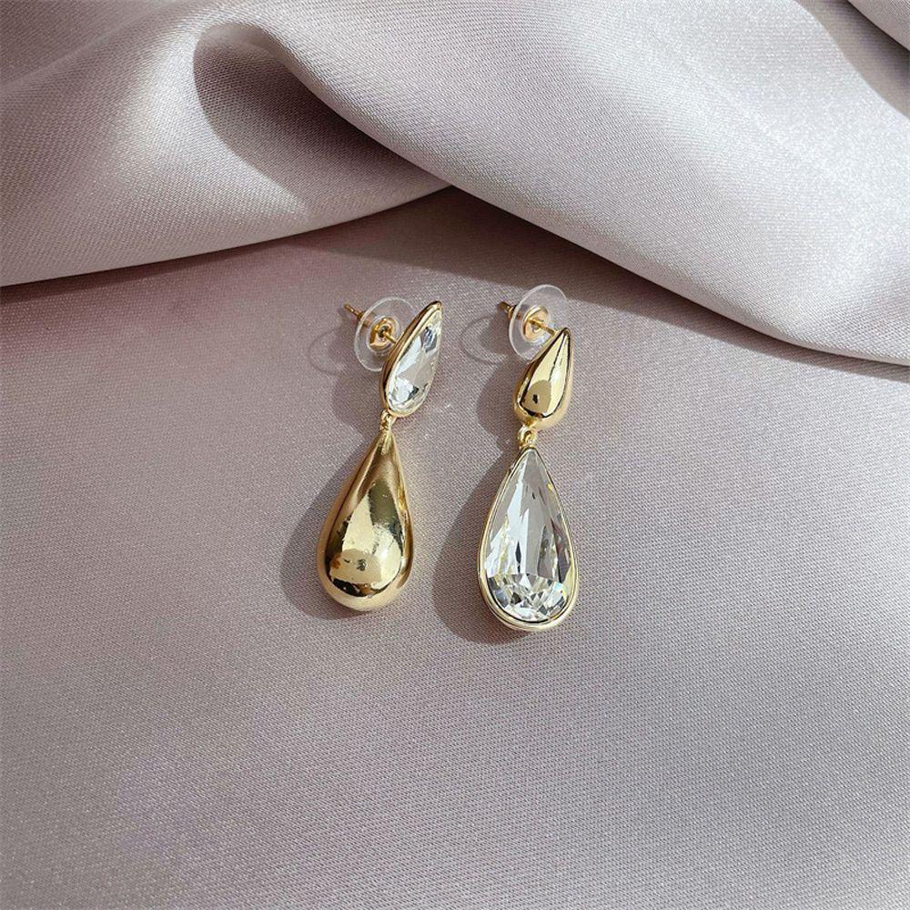 NEEDWAY Anting Asimetris Untuk Wanita Pesta Fashion Mewah Menjuntai Anting-Anting Zirkon Gadis Telinga Giwang