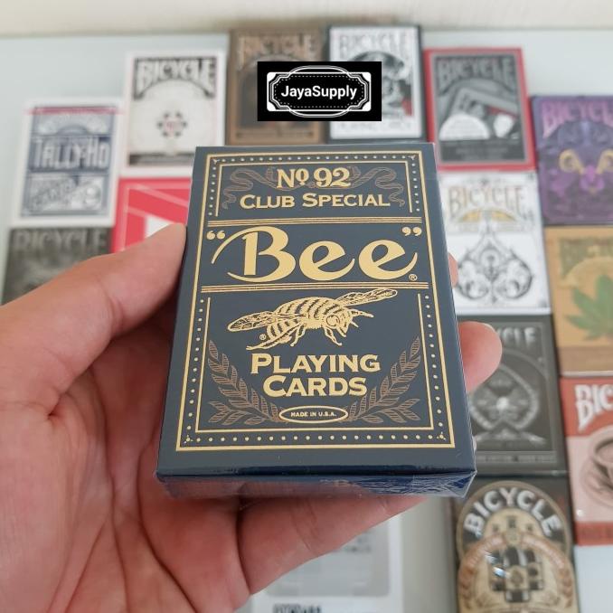 Kartu Remi Golden Bee Premium Playing Card Sulap Import Original Blue