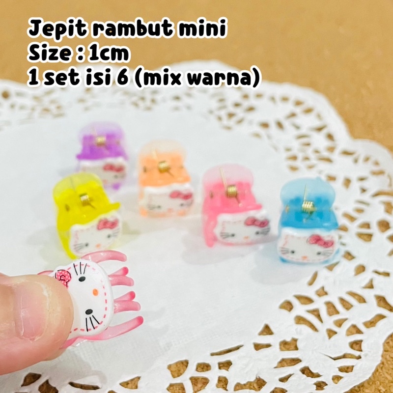 jepit rambut mini kecil isi 6 per set hello kitty warna warni hk jepit rambut kutu kecil isi 6 hk6