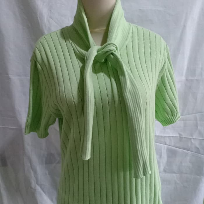 BAJU KAOS CARDIGAN IMPORT VV7810 HIJAU MUDA - Hijau L