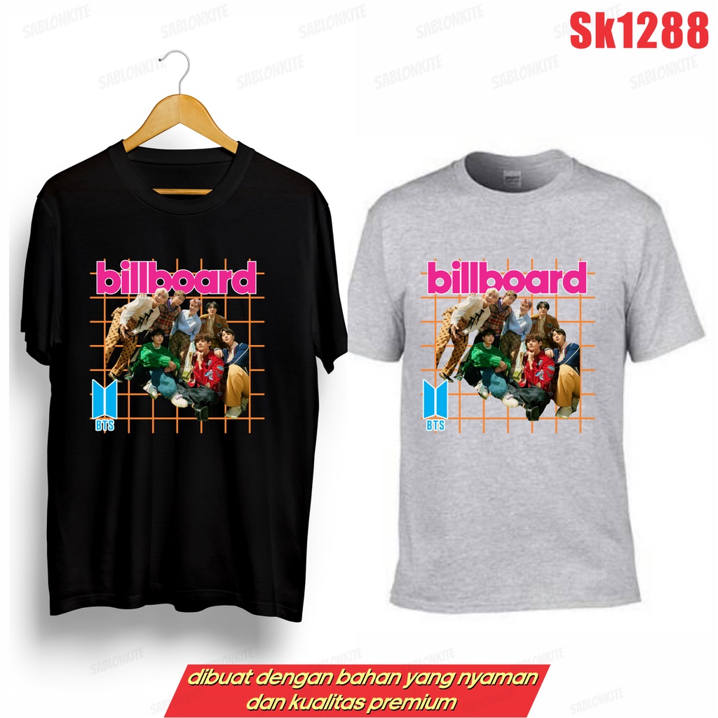 MURAH!!! KAOS KPOP BILLBOARD FG SG JK V JM JIN SK1288 UNISEX COMBED 30S