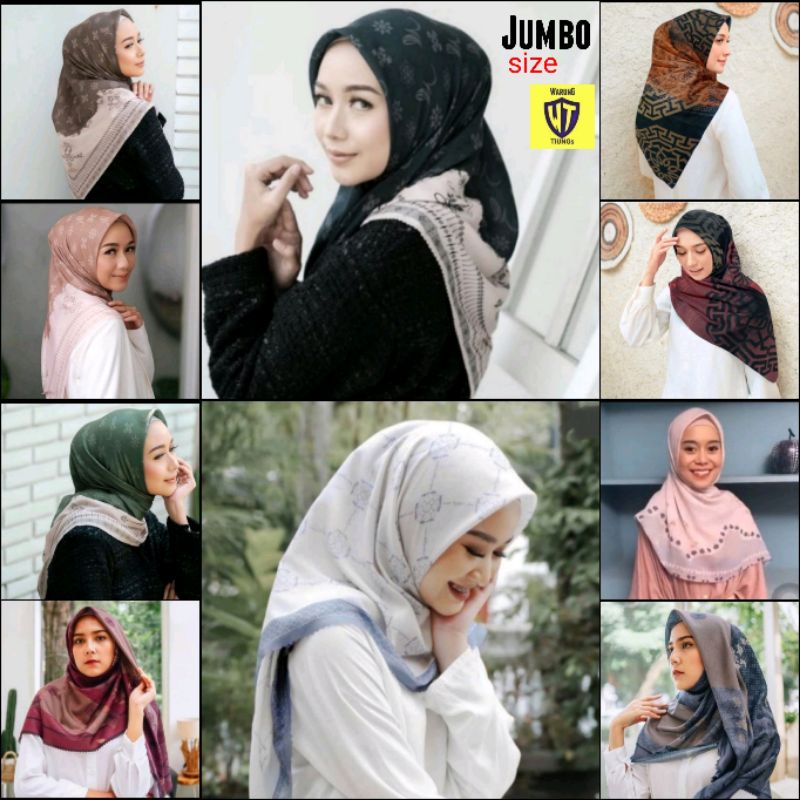 JILBAB SEGIEMPAT MOTIF JUMBO / HIJAB SYAR'I 130X130