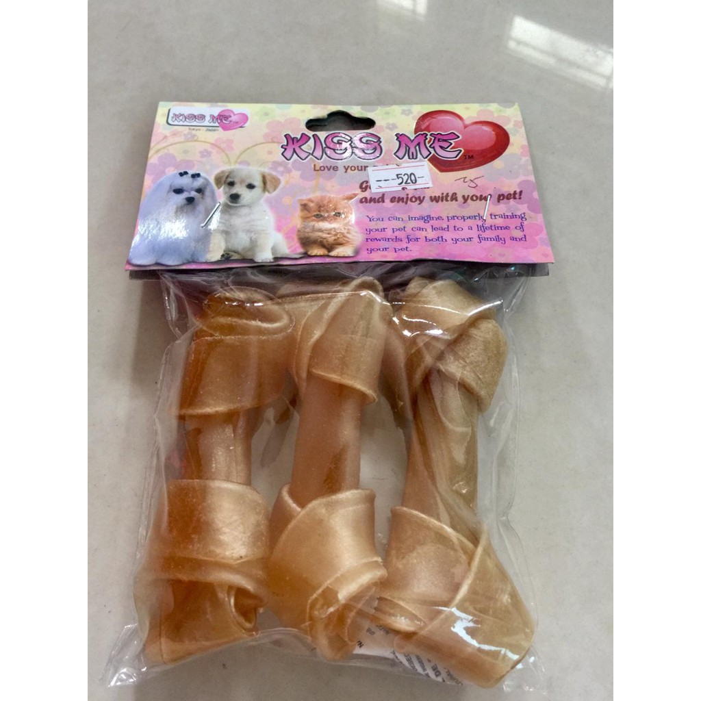 Tulang KISSME Knotted Bone 4&quot; ISI 3PCS Tulang GIGITAN ANJING