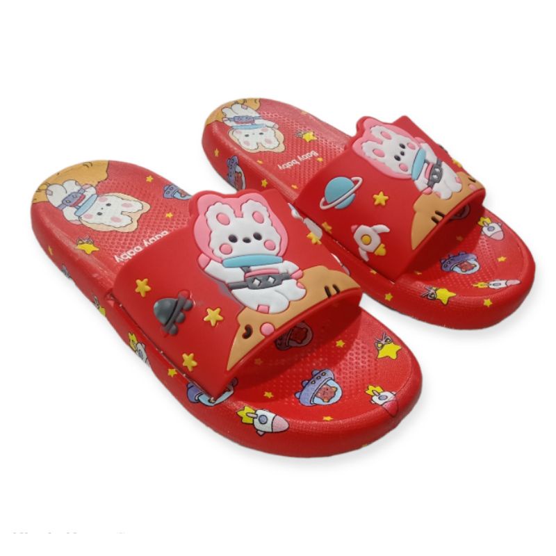 Sandal Slide Anak Perempuan Import Motif BTS Motif BT21