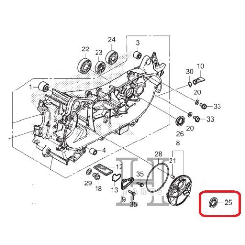 SEAL KREK KRUK AS KIRI OIL OLI 9.5X31.5X6 GENIO K0J BEAT K1A SCOOPY K2F ESP 91202-K0J-N01 ASLI ORIGINAL AHM HGP HONDA