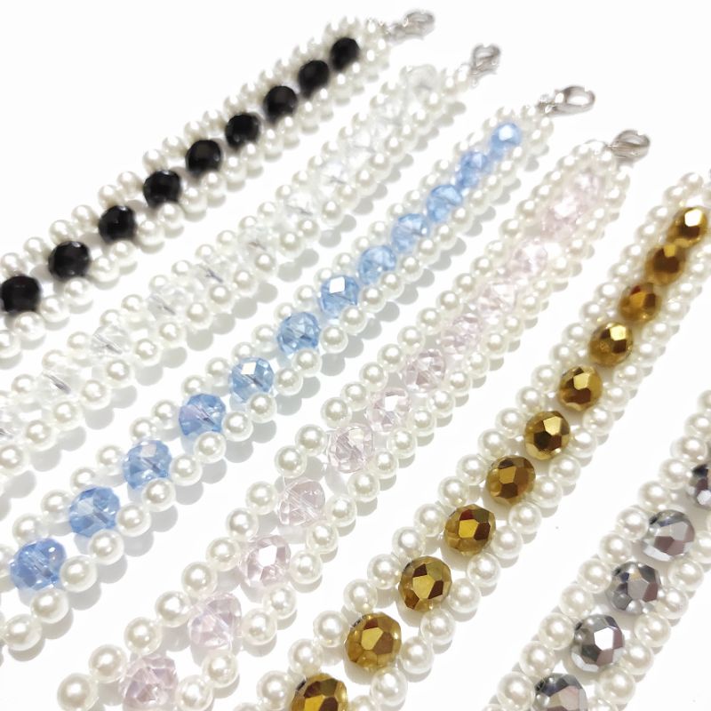 Konektor Masker Hijab Mask Connector Laura Crystal Diamond Pearl Series Glamour Luxury Strap Anyam Kristal Mutiara Korea