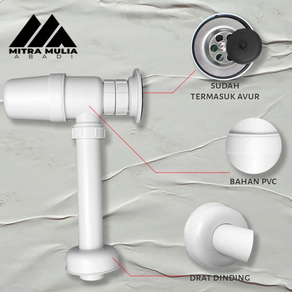 SIFON SIVON PVC PEMBUANGAN AIR WASTAFEL BOTTLE TRAP