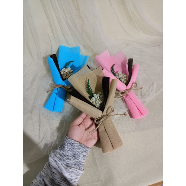 Buket bunga kering mini 25 cm