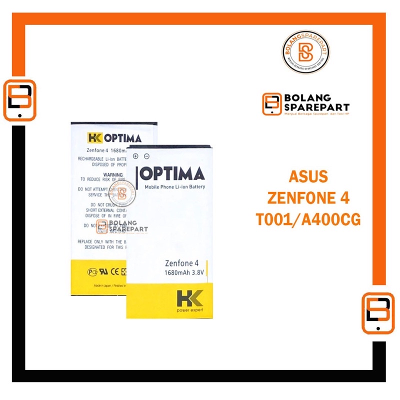 BATERAI BATRE ASUS ZENFONE 4 / A400 / T001 C11P1404 HK OPTIMA DOUBLE IC