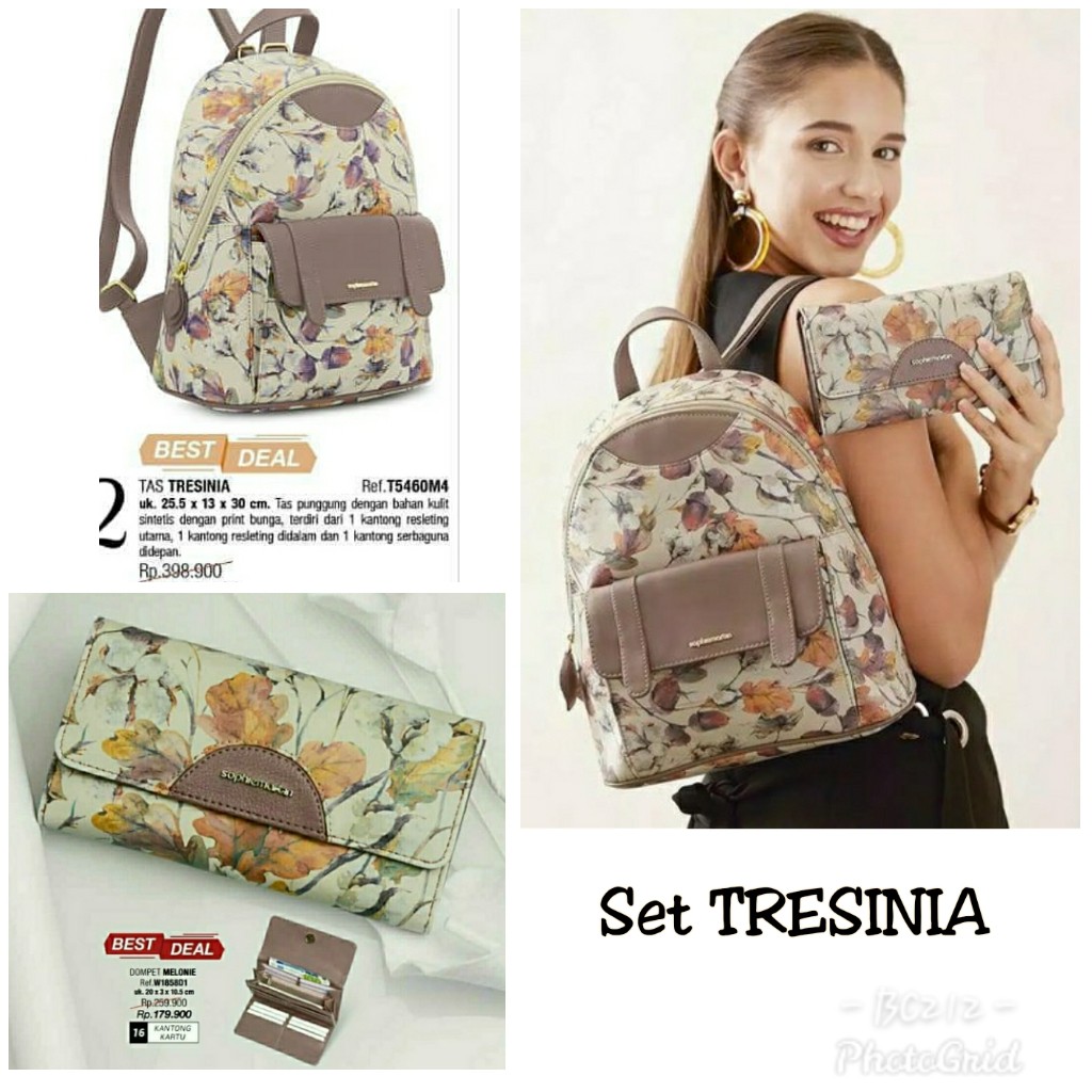 1 SET TAS RANSEL TRESINIA + DOMPET SOPHIE PARIS PROMO