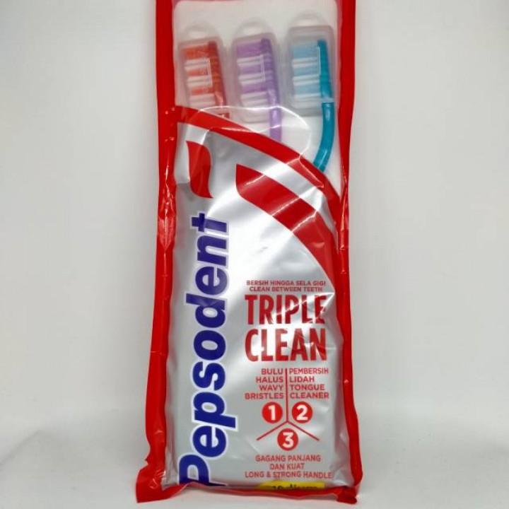 Toot brush pepsodent sikat gigi Triple Clean isi 3