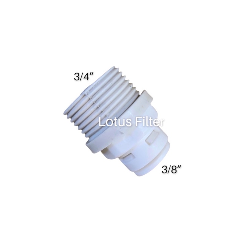 Fitting Nepel Soket Drat Luar 3/4 inch ke Selang / Tube RO 3/8 inch