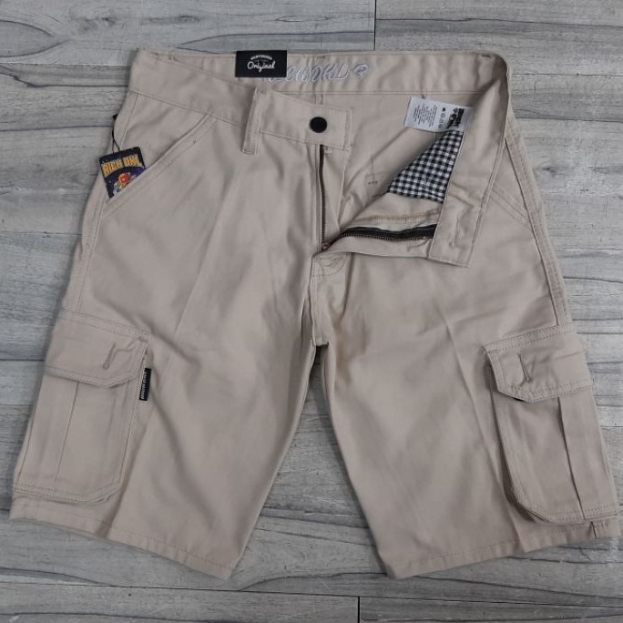 CELANA CARGO PENDEK PRIA JUMBO BIGE SIZE 27-44