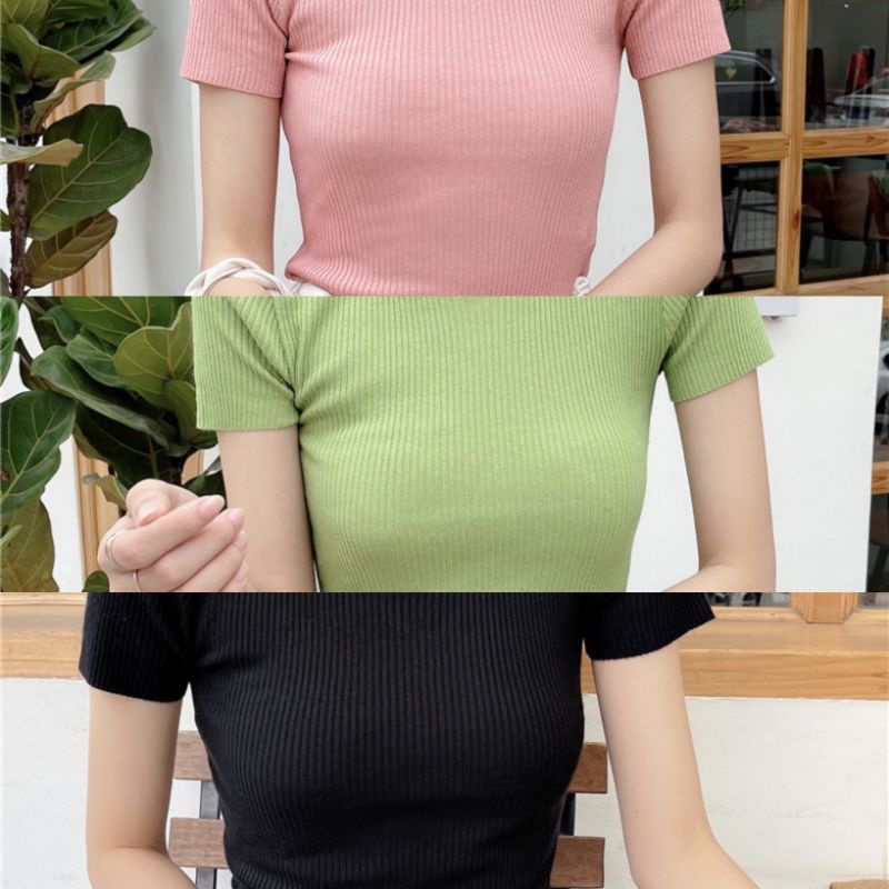 KAOS IMPORT BANGKOK KNIT TOP RAJUT KAOS KNIT  BAJU FASHION WANITA