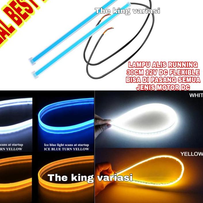 경 Lampu Alis Led Running 30cm/Lampu Alis Nyala Antri Led Running 12v/Lampu DRL Flexibel/Lampu Alis /