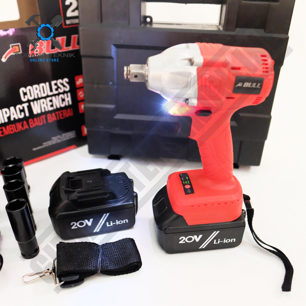 Cordless Impact Wrench 1/2&quot; BULL BL127 / Mesin Pembuka Baut Baterai 1/2 Inch 20V BL 127 BULL