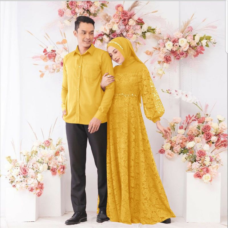 PCS CP ZULAIKHA BRUKAT COUPLE PASANGAN KEMEJA DAN GAMIS MAXY MS ADA VIDEO REVIEW ASLI PRODUK