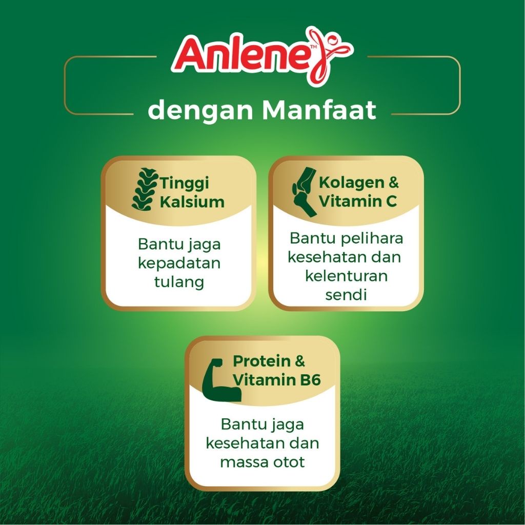 Anlene Susu Bubuk Dewasa Vanila 10 x 20g Sachet - Nutrisi Tinggi Kalsium Untuk Tulang, Sendi, dan Otot