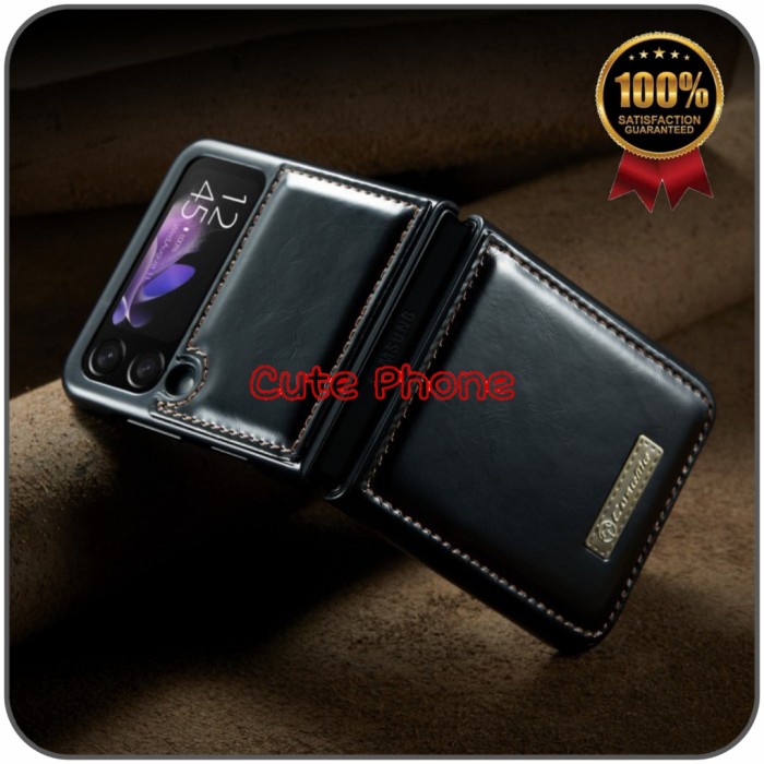 Casing Samsung Z flip 3 Flip3 Soft Case CSM Leather Wallet Dompet
