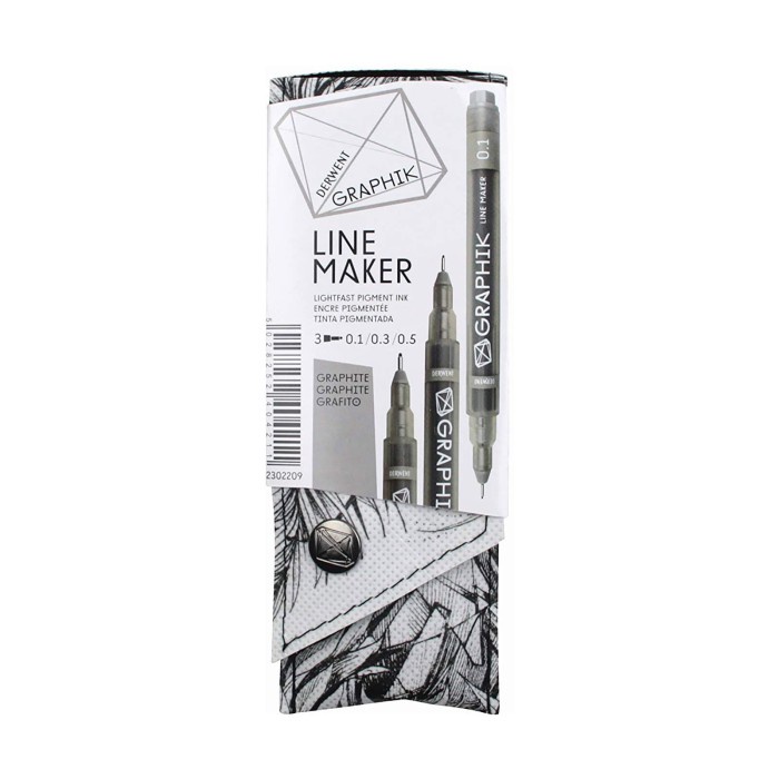 

(TERLARIS) DERWENT Graphik Line Maker Set of 3 Graphite Drawing Pens