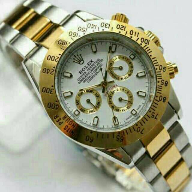 JAM TANGAN PRIA/COWOK ROLEX AUTOMATIC CHRONO AKTIF RANTAI KW SUPER TERBARU ANTI AIR ELEGANT..