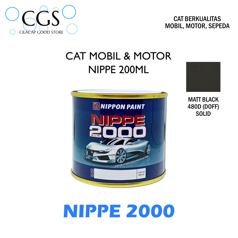CAT NIPPE MATT BLACK 480D 200ml - cat nippe hitam doff - cat nippe hitam dop - cat nippe black doff 