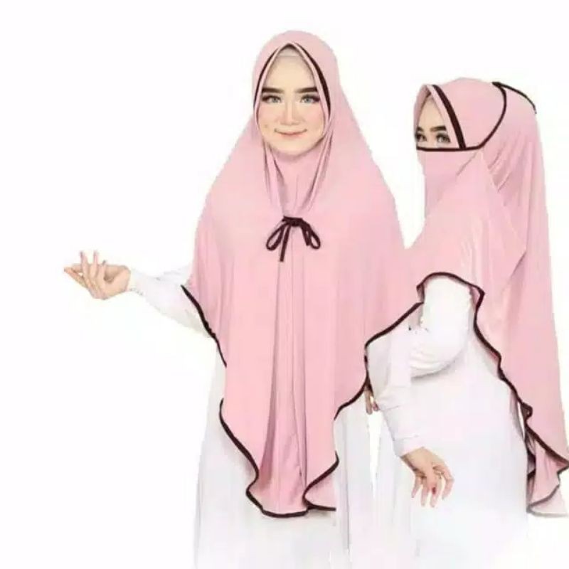 Hijab 3in1 Hijab Niqob Kerudung Syari Panjang Jersy Super Murah Jilbab Instan