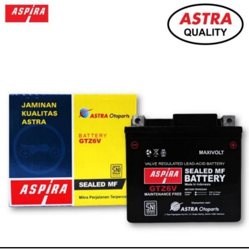 AKI ASTRA ASPIRA GTZ6V AKI MOTOR SUZUKI SATRIA FU150 , NEW SATRIA FU150, GSX 150 R