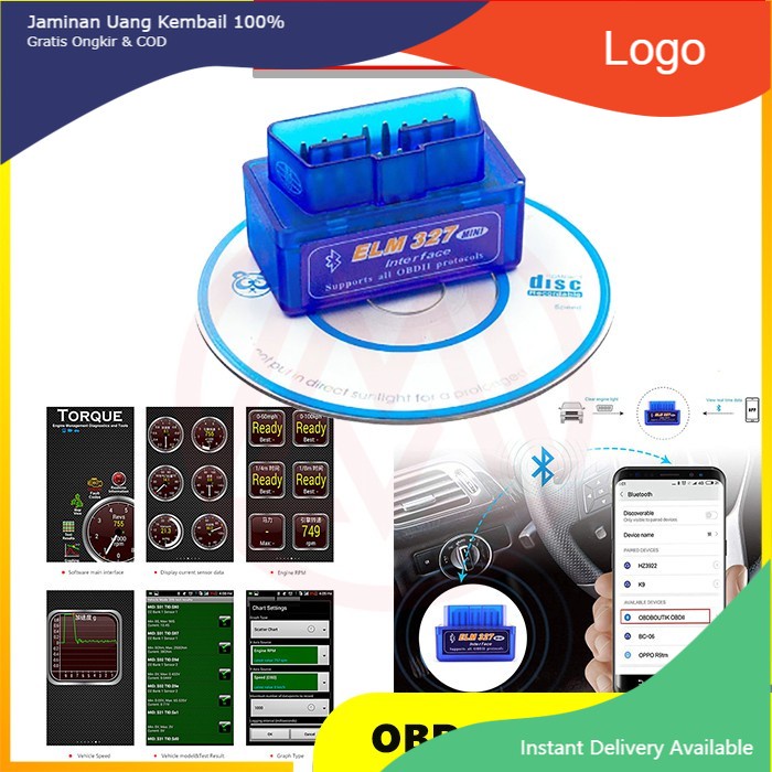 OBD SCANNER ELM327 SUPER MINI OBD OBD2 V2.1 ATAU V1.5 BLUETOOTH CAR SCANNER - JV