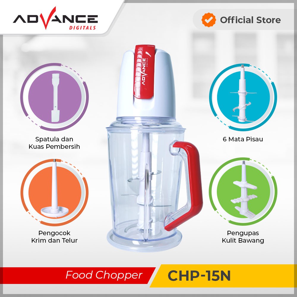 Advance 1.5L food Chopper Elektrik CHP-15N Multifungsi |Garansi Resmi Advance 1 Tahun