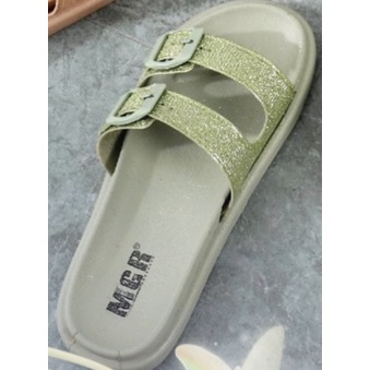 [BEST SELLER] Sandal Slop Jelly Ban 2 Glitter Wanita Korea Cantik Empuk Elegan impor MGR Mokaya Balance (853-B) / Size 37-41