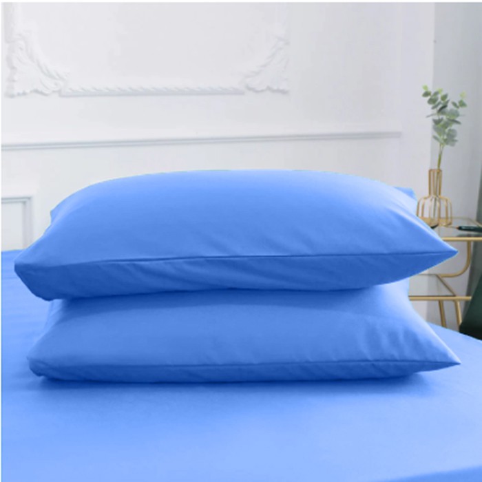 Sprei Biru Muda emboss katun jepang disperse seprai nikah dingin lembut halus microfiber minimalis