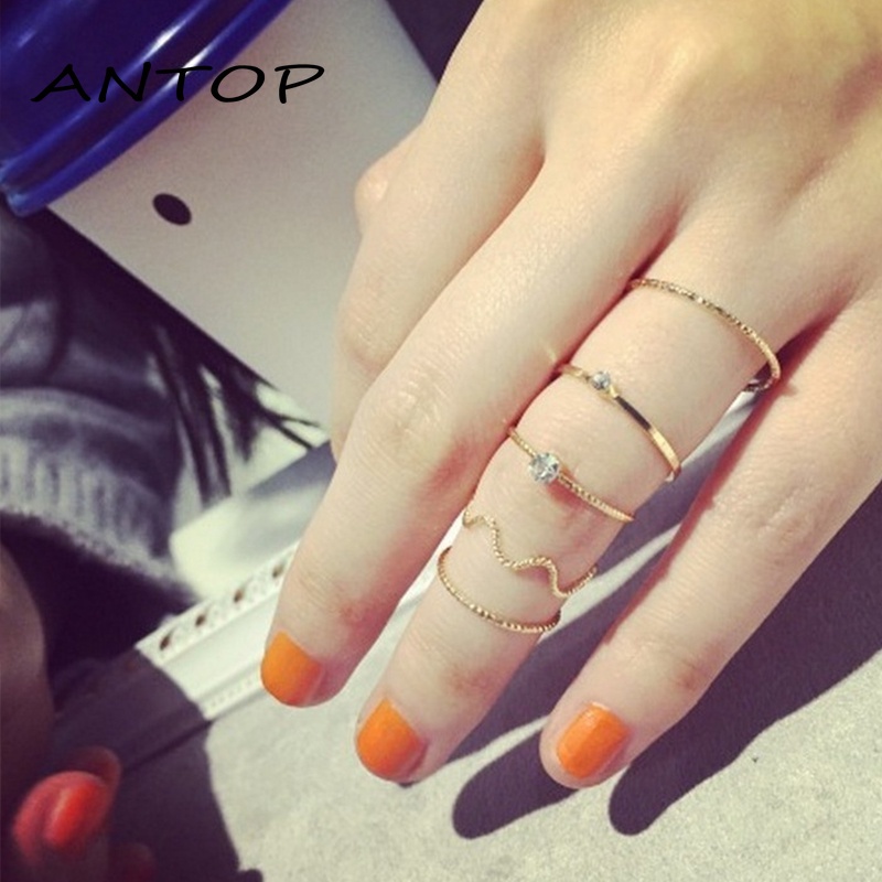 5Pcs / Set Cincin Fashion Pesona Wanita Aksesoris Mode ANTOP