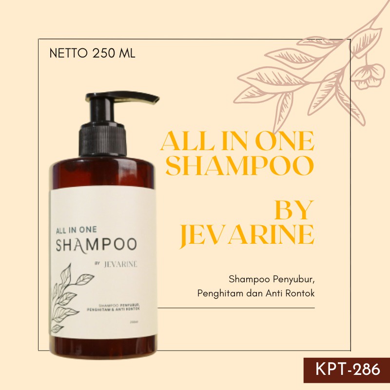 Shampoo Jevarine All In One Shampoo Anti Rontok Penghitam &amp; Penyubur Rambut BPOM