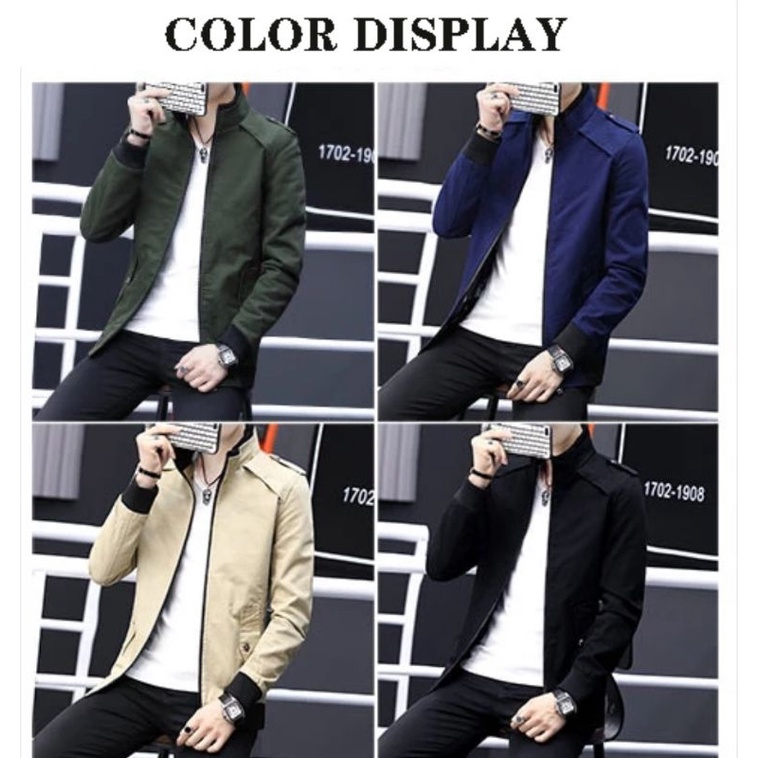 PREMIUM JAKET BOMBER DRILL STYLE KOREA ELEGAN JAKET KASUAL  JAKET PRIA  TERBARU JAKET COWOK KEREN