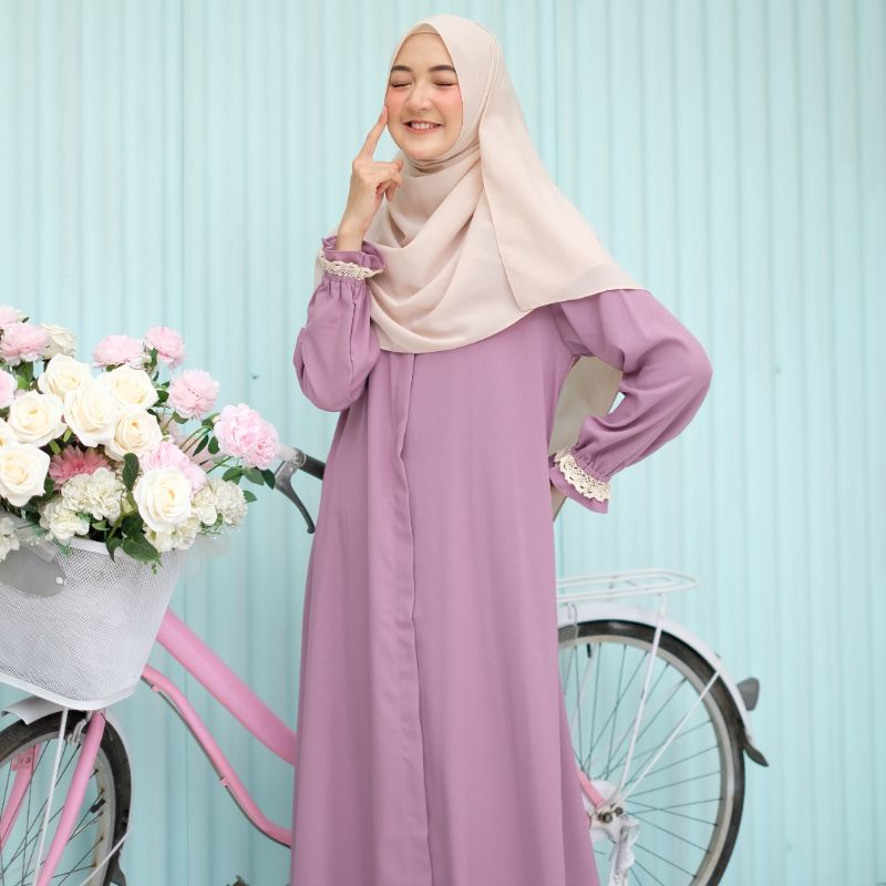 Amira dress Gamis Princess Casual dress daily gamis renda baju muslimah BISA COD-SoftLilac