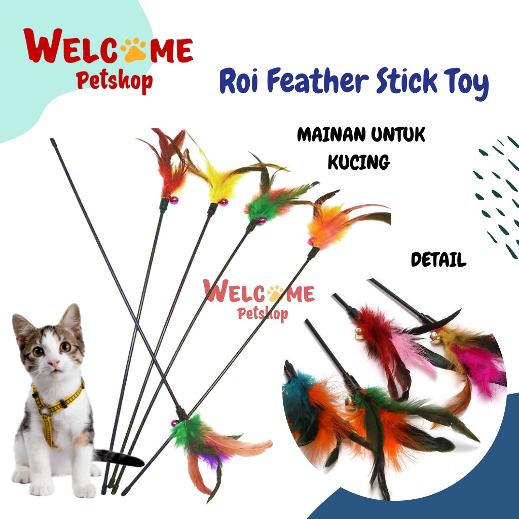 Roi Feather Stick Toy / Mainan Kucing Tongkat Bulu Cat Toy Stick