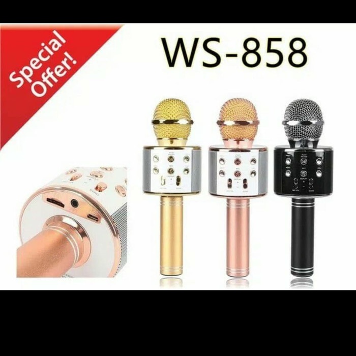WS858 MICROPHONE BLUETOOTH / WSTER WS-858 MIC KARAOKE WIRELESS KTV