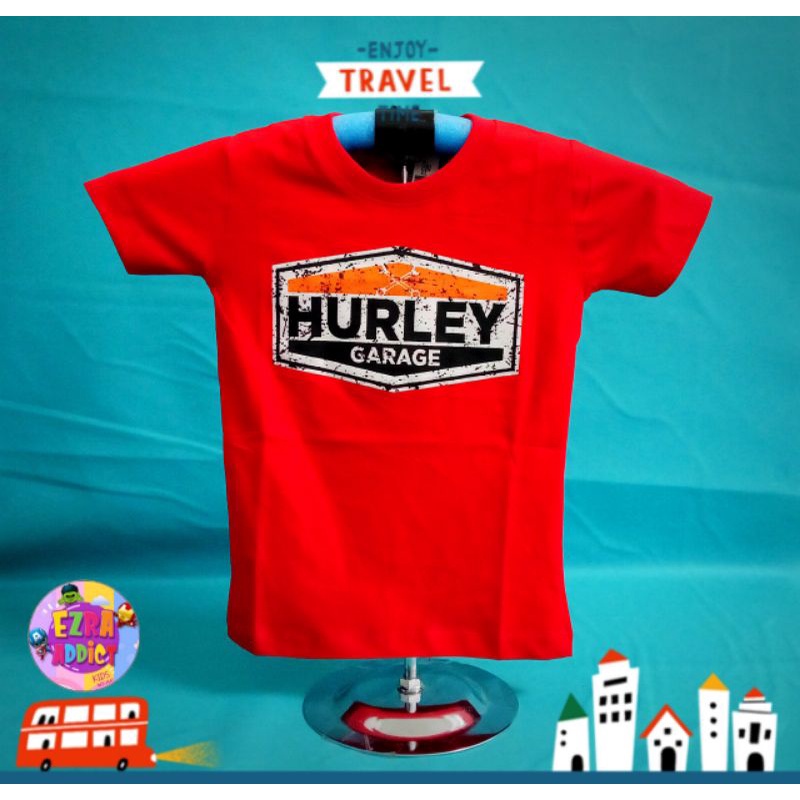 TERLARIS - Umur 1 2 3 4 5 6 7 8 tahun - Baju Distro Anak - Hurley Merah - Kaos Distro Anak Laki Laki