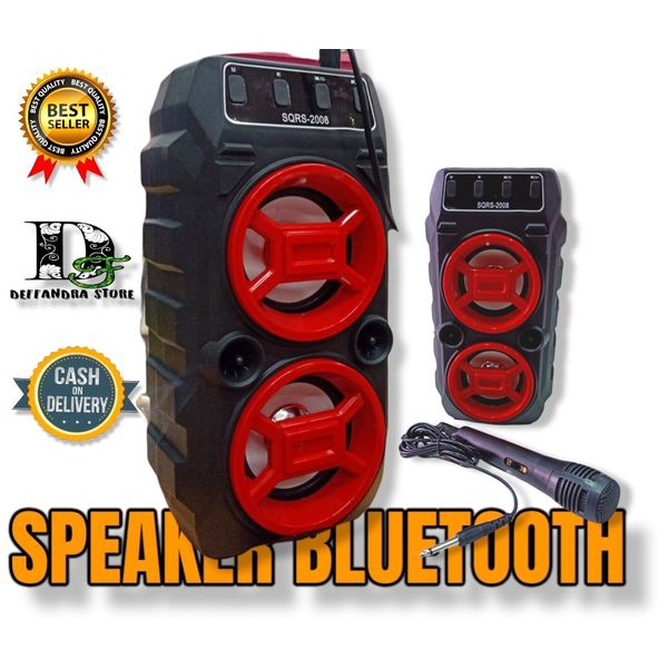 Speaker Bluetooth Portable SQRS 2008 - Speaker Portable dengan Mic