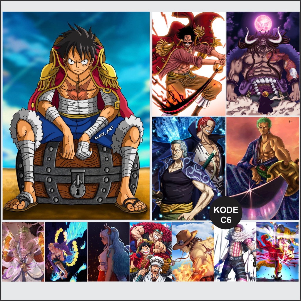 POSTER AESTHETIC Anime One Piece Hiasan Dinding Anime 10 Poster+Bonus Ukuran A4