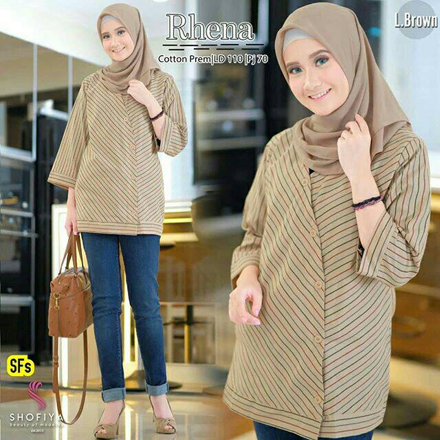 Blus Wanita Trendy/ Blus motif Garis /Blus Trendy Terbaru