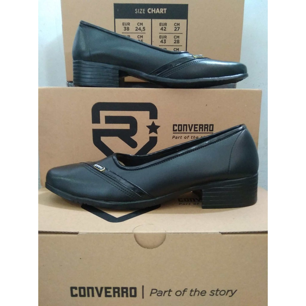 SEPATU PANTOFEL WANITA HITAM HAK 3 CM / PANTOFEL SEKOLAH KANTOR PASKIBRA