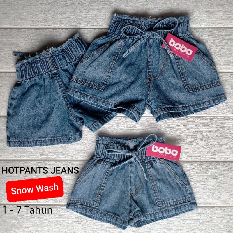 HOTPANTS JEANS ANAK SNOW WASH 1-7 TAHUN