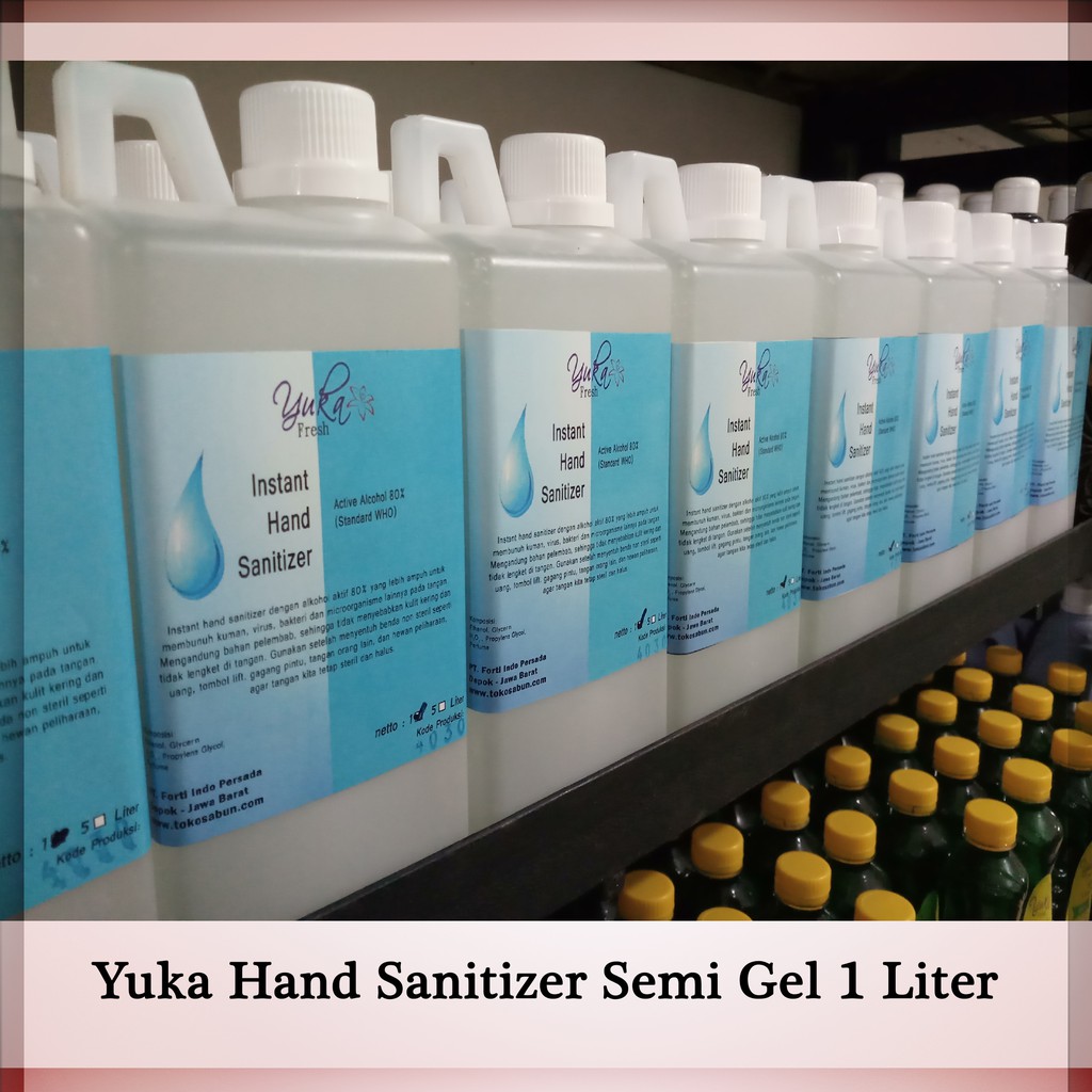 Hand Sanitizer Semi Gel Kadar 80% 1 Liter 1000 ml